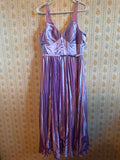 Metallic lavender-purple halter neck maxi dress