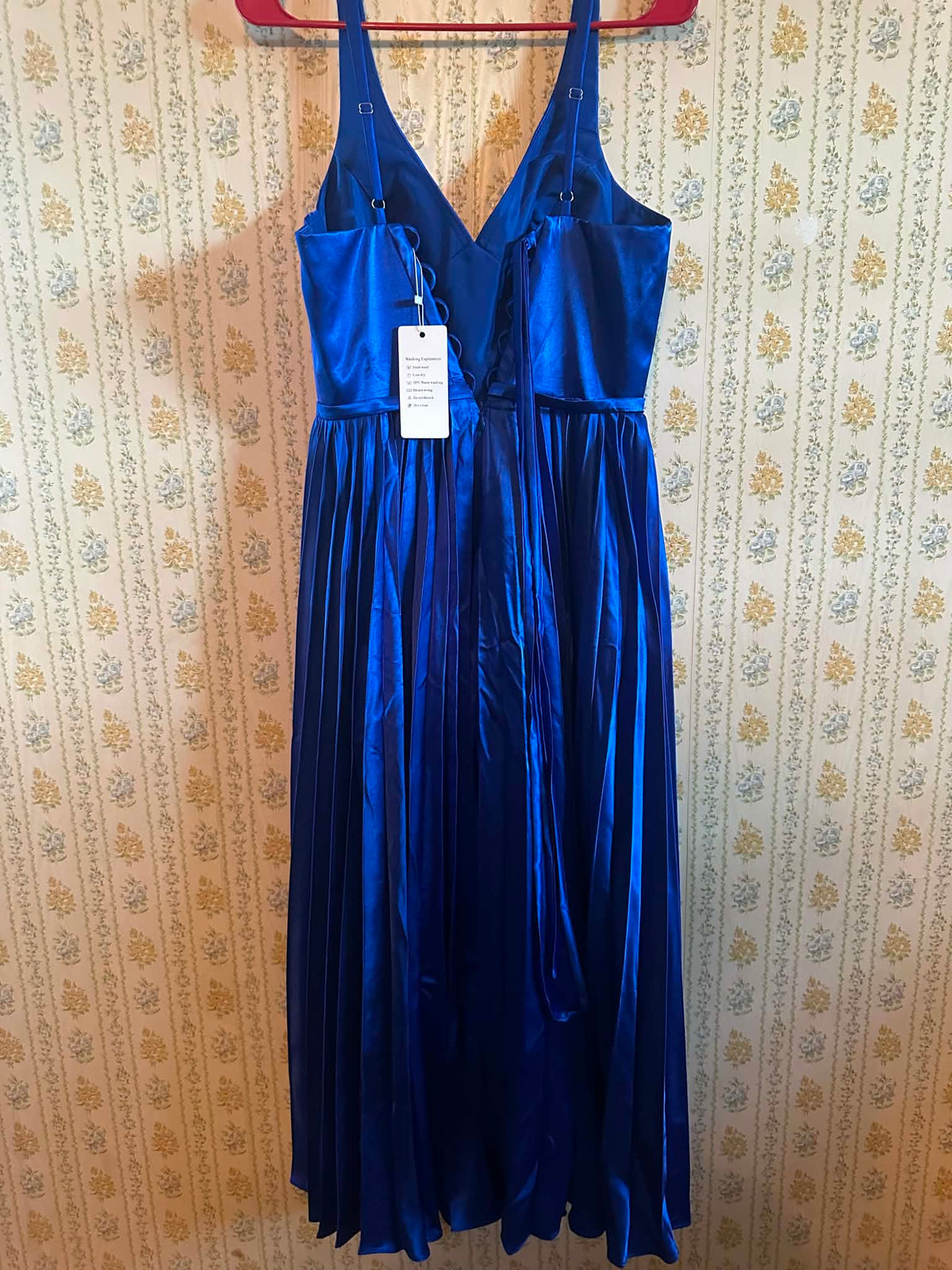 Royal Blue Satin Midi dress