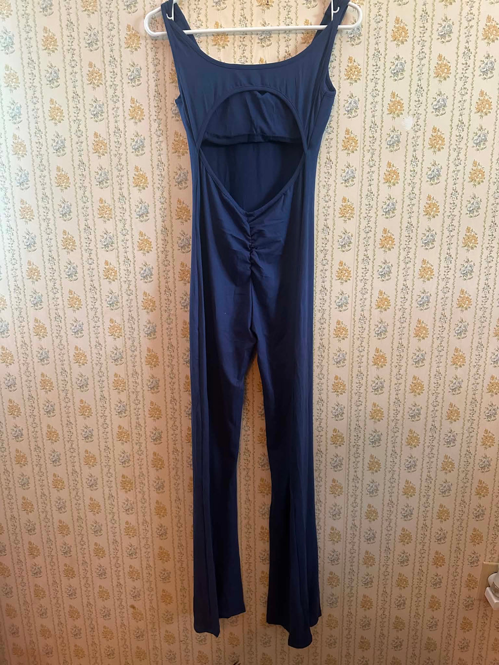Dark navy blue workout jumpsuit